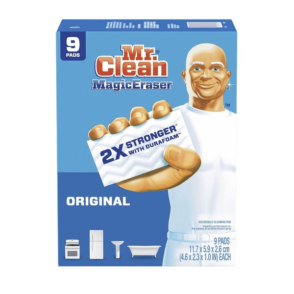 Clean Magic Eraser Original, Cleaning Pads with Durafoam, 9 Count