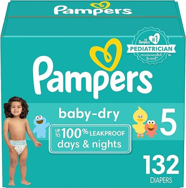 Diapers Size 5, 132 Count -婴儿纸尿裤