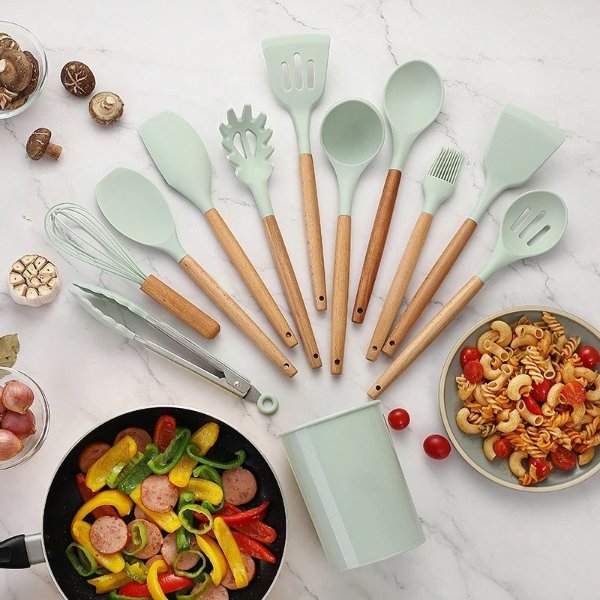21.96US $ 37% OFF|34 Pcs Silicone Kitchen Utensils Set Heat Resistant Non-stick Cooking Tool With Measuring Cup Spoon Mat Hook Kitchen Accessories - Cooking Tool Sets - AliExpress