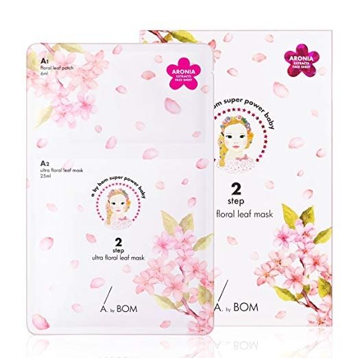 A by BOM 2 Step Ultra Floral Leaf Mask 5 sheets box