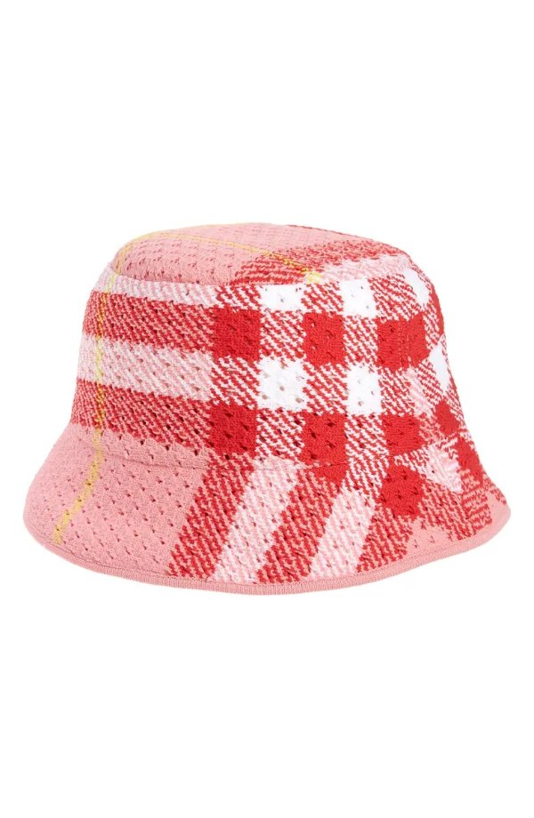 Giant Check Knit Bucket Hat