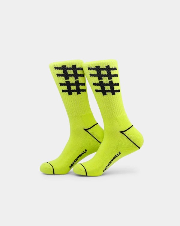 BEENTRILL Hashtag Socks Lime