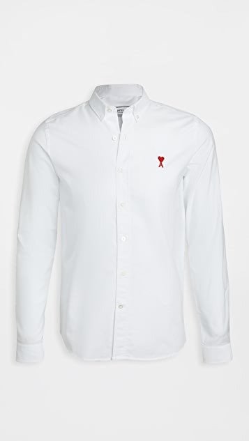 Button Downde Coeur Patch Oxford Shirt