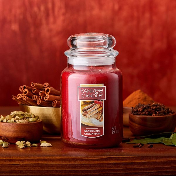 Sparkling Cinnamon Scented, Classic 22oz Large Jar Single Wick Candlebay