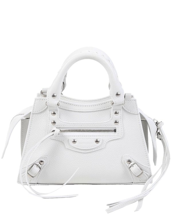 White Leather Mini Neo Classic City Satchel (Authentic Pre-Owned) / Gilt