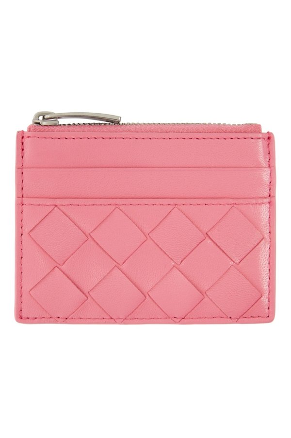 Pink Top Zip Card Case