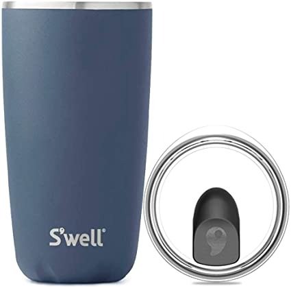 Stainless Steel Tumbler with Clear Slide-Open Lid-18 Fl Oz-Azurite Triple-Layered Vacuum-Insulated Containers Keeps Drinks Cold for 12 Hot for 4 Hours-BPA-Free Water Bottle, 18 oz