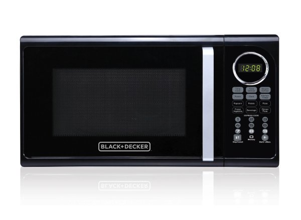 Black & Decker EM925ACP-P2 0.9 Cu. Ft. Microwave With Pull Handle, Black