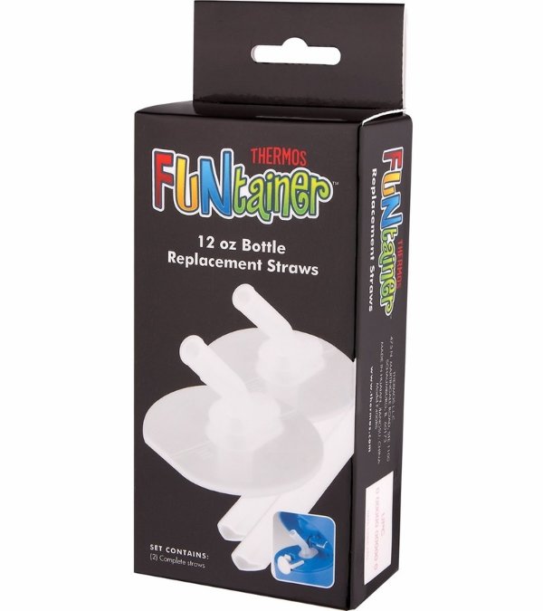 FUNtainer 12oz Bottle Replacement Straws 2-Pack