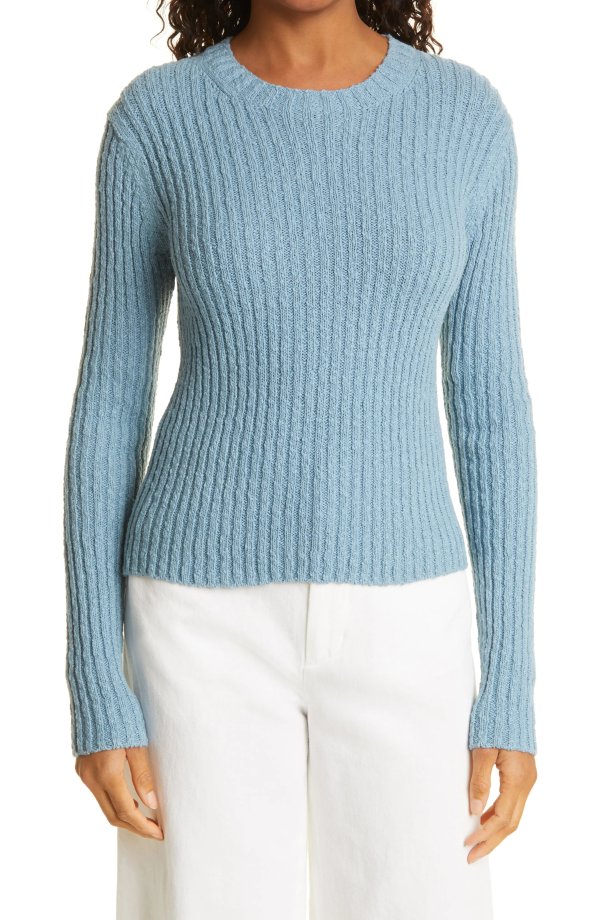 Ribbed Cotton & Linen Sweater