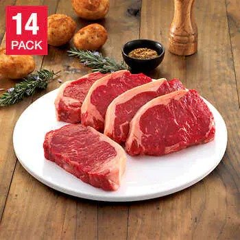 Southern Grass Fed Beef, All Natural, Antibiotic Free, NY Strip CC Steak,12 oz, 14-pack, 10.5 lbs
