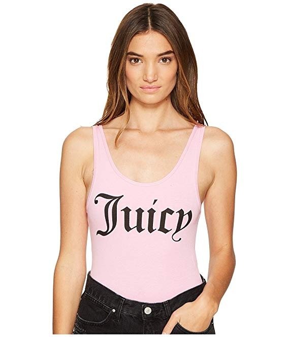 Juicy Couture Women's Juicy Graphic Scoop Neck Bodysuit