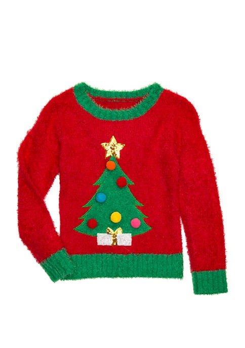 Girls 4-7 Christmas Tree Sweater