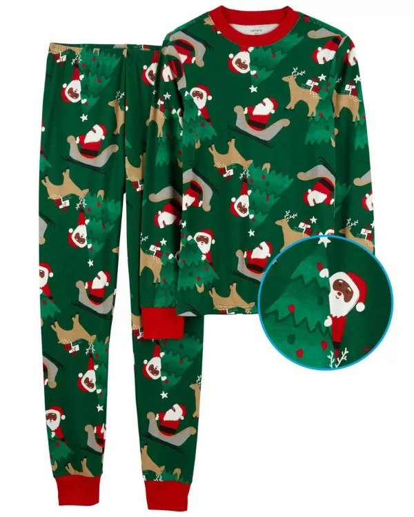 2-Piece Adult Santa 100% Snug Fit Cotton PJs