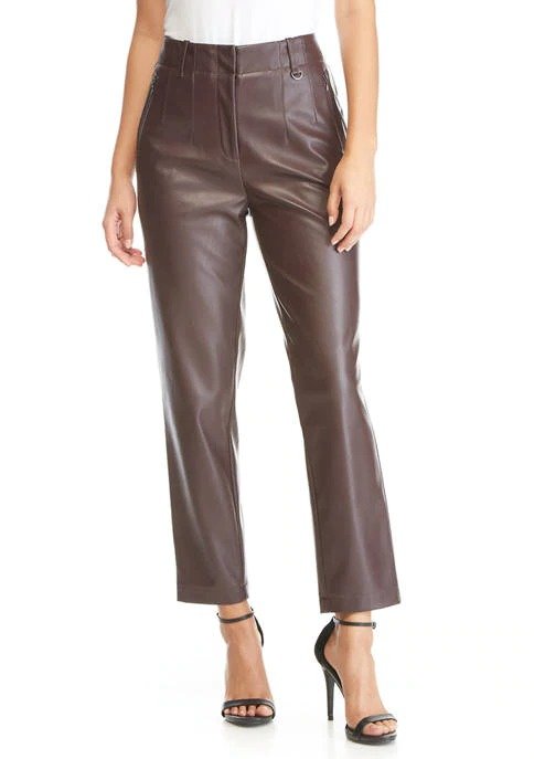 Women's Zip Pocket Faux Leather Skinny Pants