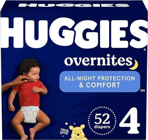 Overnites Size 4 Overnight Diapers (22-37 lbs), 52 Ct