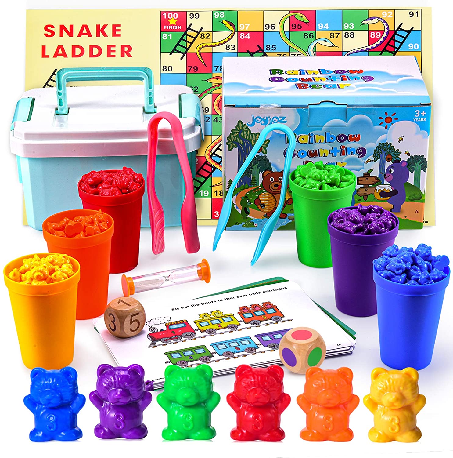 Joyjoz计数熊，幼儿学习玩具编号颜色识别教育玩具