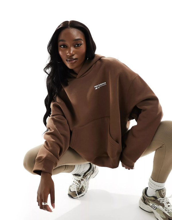 Linear Heritage hoodie in brown