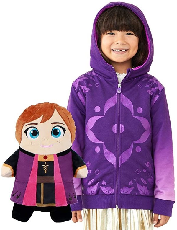 Anna 2 in 1 Transforming Classic Zip Up Hoodie & Soft Plushie