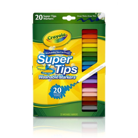 CrayolaSuper Tips Washable Markers, Fine Line, 20 Count