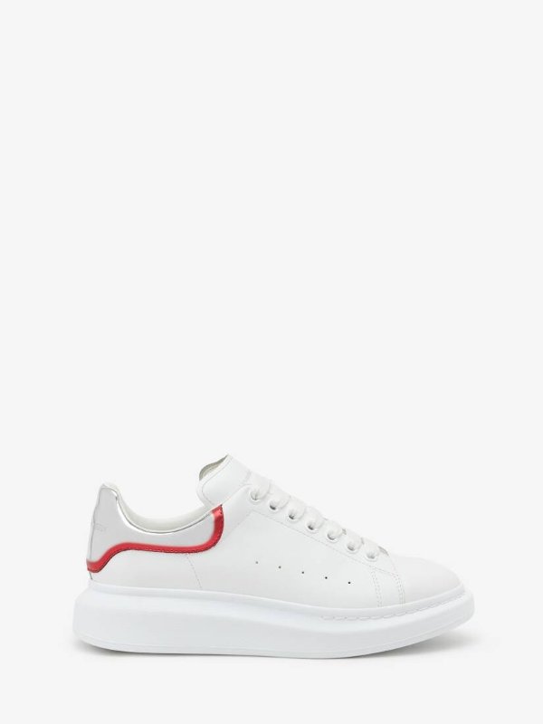 Men's Oversized Sneaker in White/silver/red