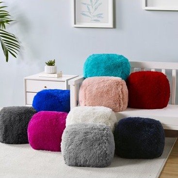 Mainstays Fluffy Faux Fur Decorative Pillow Set, 2 Pack