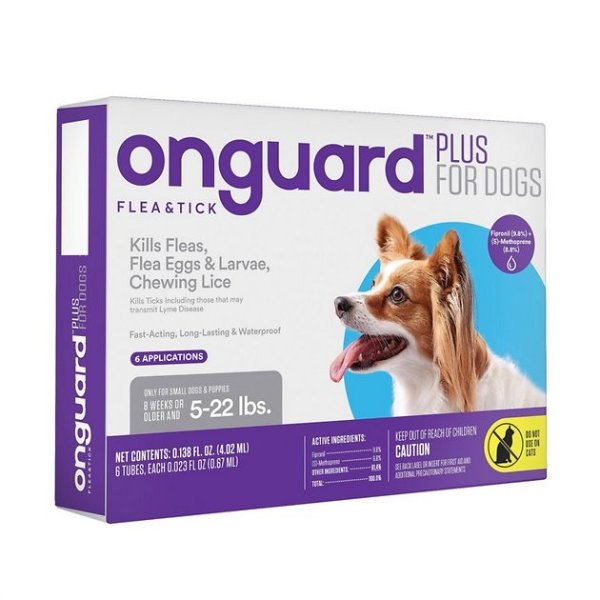 PLUS Flea & Tick Spot Treatment for Dogs, 5-22 lbs, 6 Doses (6-mos. supply), bundle of 2 (12-mos. supply) - Chewy.com