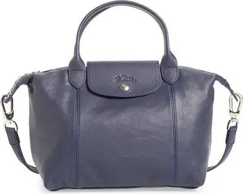 Small 'Le Pliage Cuir' Leather Top Handle Tote