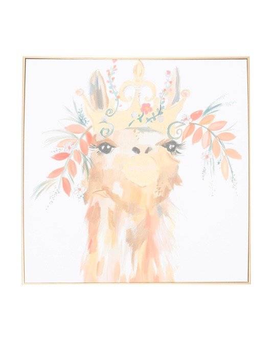 24x24 Llama Lips Framed Canvas Wall Art