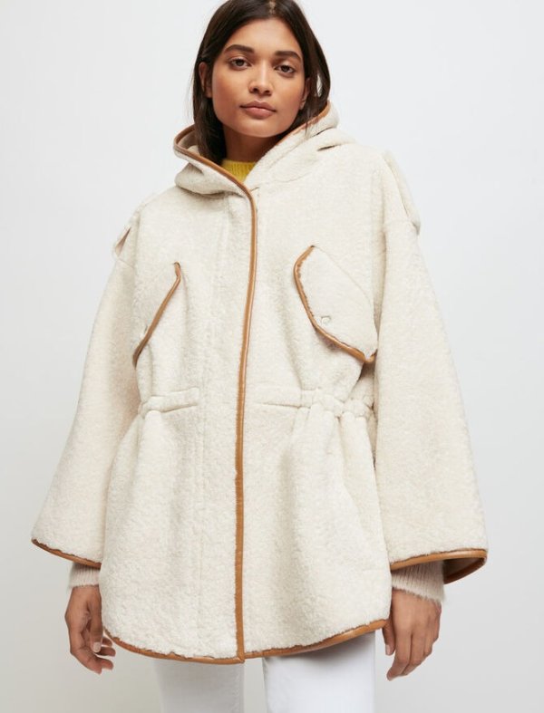 121GANGZHIO Hooded faux fur coat