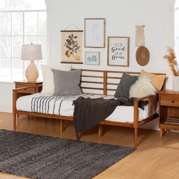 Solid Wood Spindle Daybed - Caramel