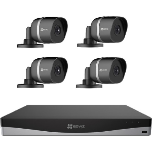 ezviz 8通道 4K NVR, 带 2TB 机械硬盘+4个4K户外夜视高清监控摄像头
