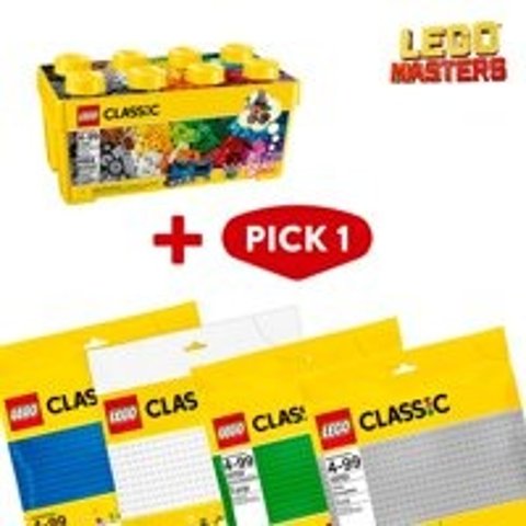 LegoMedium Creative Brick Box & Baseplate Bundle