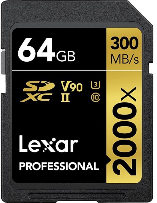 Professional 2000x 64GB 300MB/s SDXC 存储卡