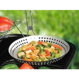 Mr. Bar-B-Q 06753X Stainless Steel Grilling Skillet with Finger Grip Handle
