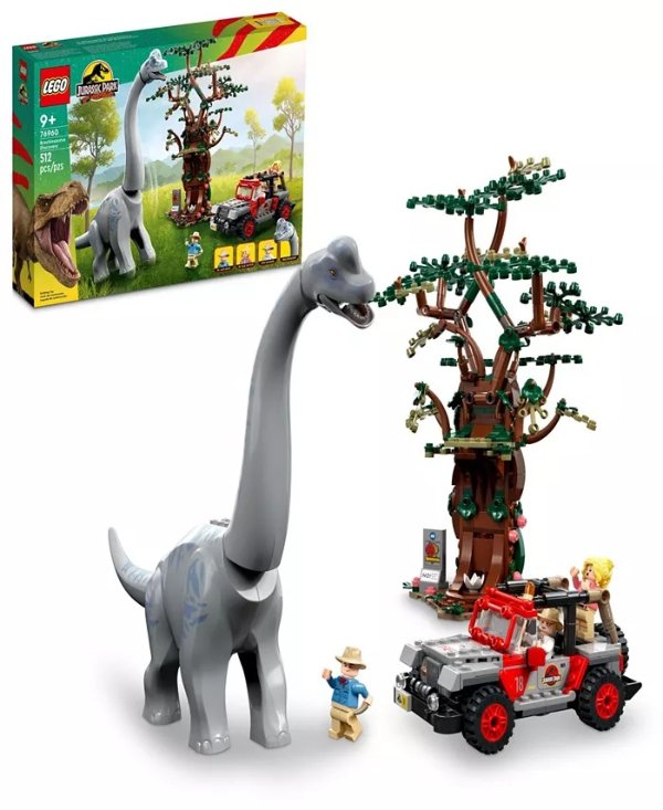 Jurassic World 76960 Brachiosaurus Discovery Toy Building Set with Dr. Alan Grant, Dr. Ellie Sattler, and John Hammond Minifigures