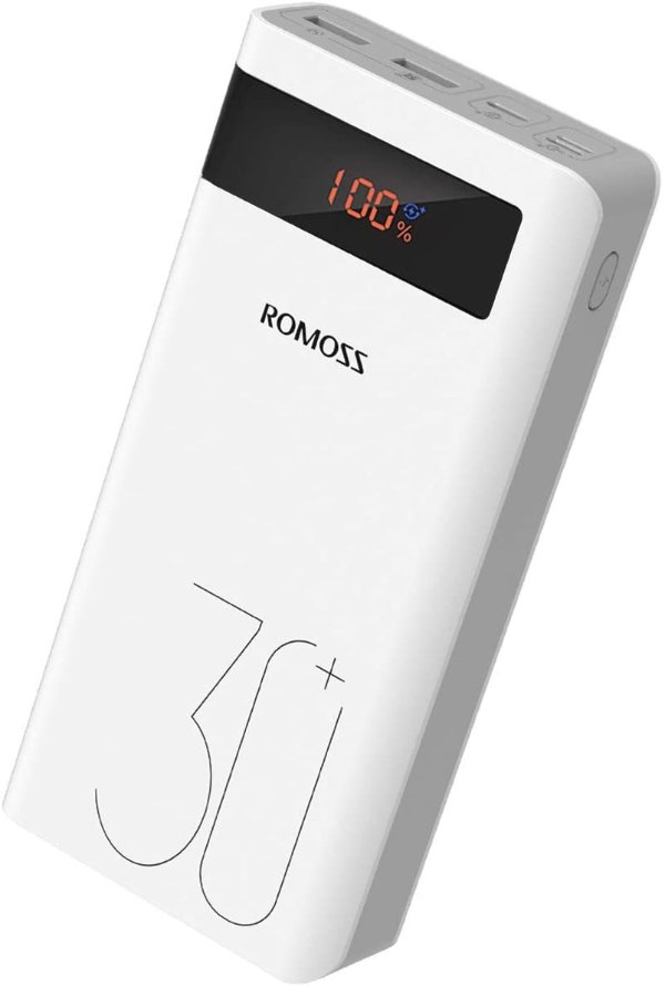 ROMOSS 18W PD 30000mAh Power Bank, Sense 8P+ Type C Fast Charge Portable Charger