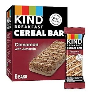 Breakfast Cereal Bars, Gluten Free Snacks, Cinnamon with Almonds, 9.3oz Box (36 Bars)