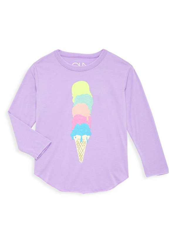 Little Girl's Vintage Jersey Ice-Cream Graphic T-Shirt