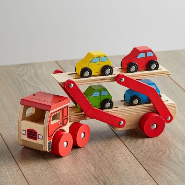 Personalized Wooden Transporter Lorry Toy