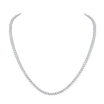 Round Brilliant 12.00 ctw VS2 Clarity, G Color Diamond 14kt White Gold Strand Necklace