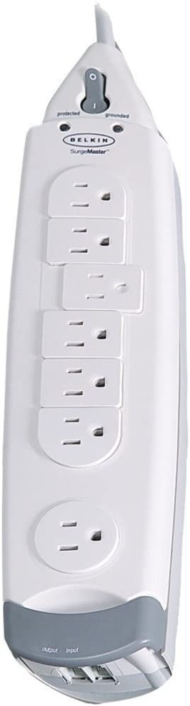 7-Outlet SurgeMaster Home Series Power Strip Surge Protector with 12ft Cord, 1060 Joules, White