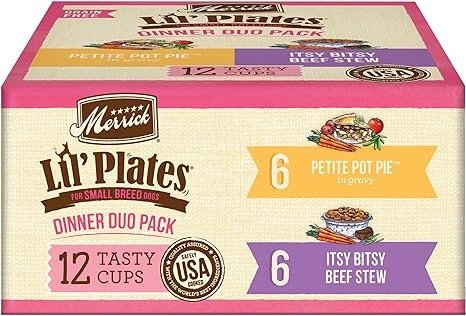 Lil’ Plates Grain Free Dinner Duos Soft Natural Wet Small Dog Food Variety Pack, Beef and Chicken - (1) 2.6 lb. Tubs