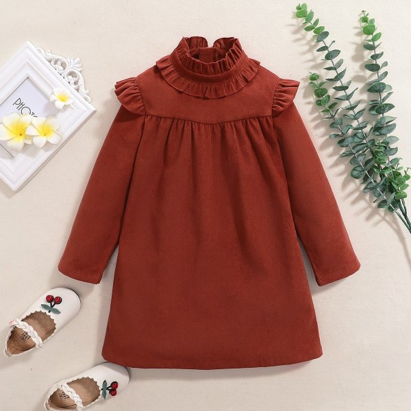 Baby / Toddler Vintage Ruffled Solid Dress