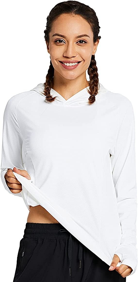 ZUTY UPF 50+ Long Sleeve Shirt Women Golf Sun Protection Light Jacket Rash Guard Running Shirts with Zip Pockets