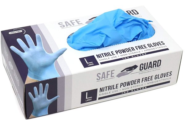 Nitrile Disposable Gloves, Powder Free, Food Grade Gloves, Latex Free, 100 Pc