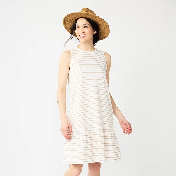 Women's Sonoma Goods For Life® Knit Tank Ruffle Hem Dress