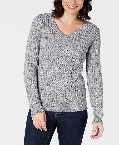 Cotton V-Neck Sweater, Created for Macy's