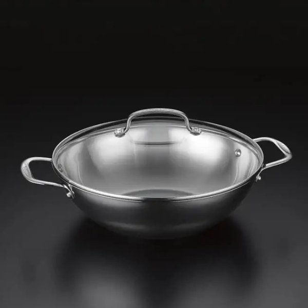 Cuisinart Stainless Steel Stir Fry & Wok Pan with Cover, 12 Inch, 726-30SD