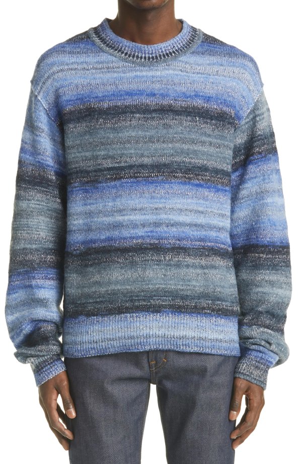 Men's Stripe Cotton Blend Sweater